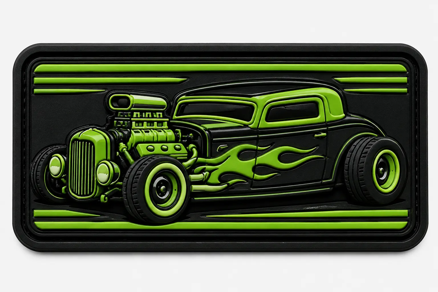 Green Car Hot Rod PVC Patch